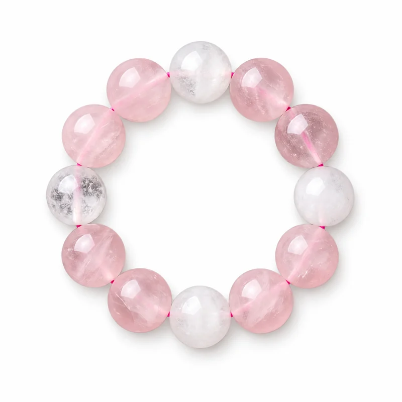Rose quartz and Himalayan quartz bracelet.
