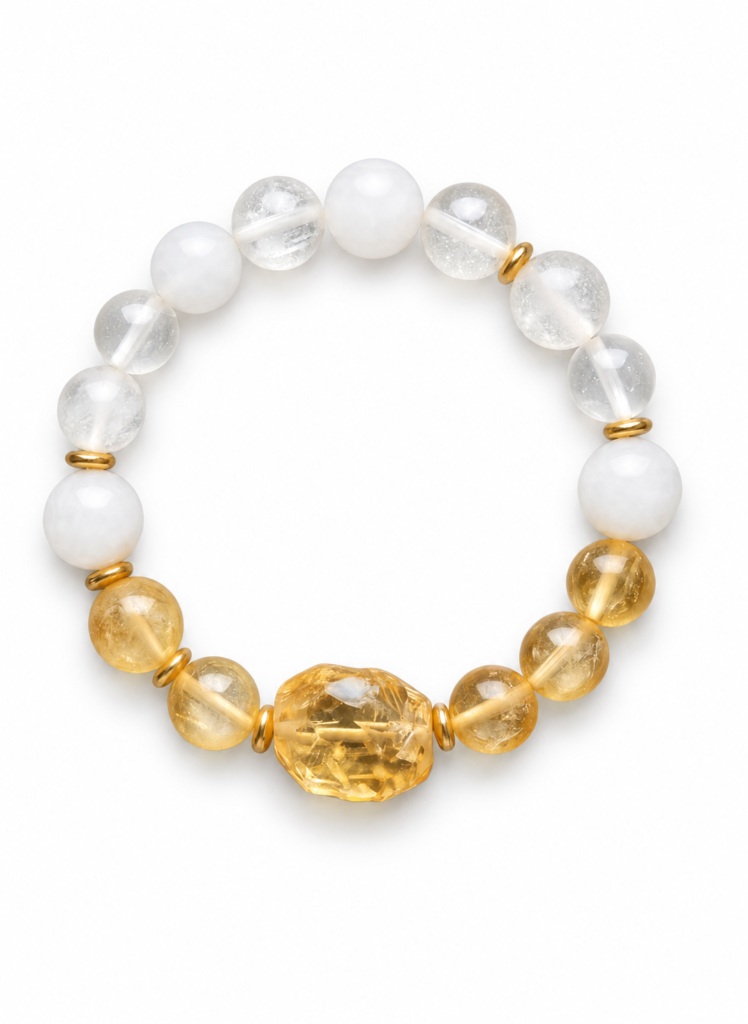Phantom Quartz, Golden Healer & Citrine Harmony Bracelet - Full View