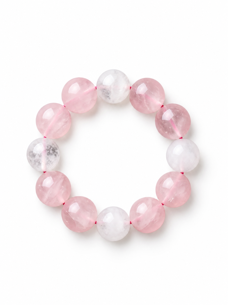 Rose Quartz & Himalayan Quartz Bracelet, handcrafted by Sunxi Craft