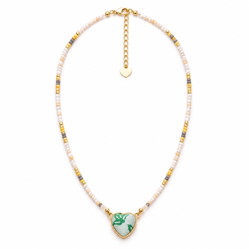 Song Brocade Multi-Gemstone Necklace, handcrafted by Sunxi Craft