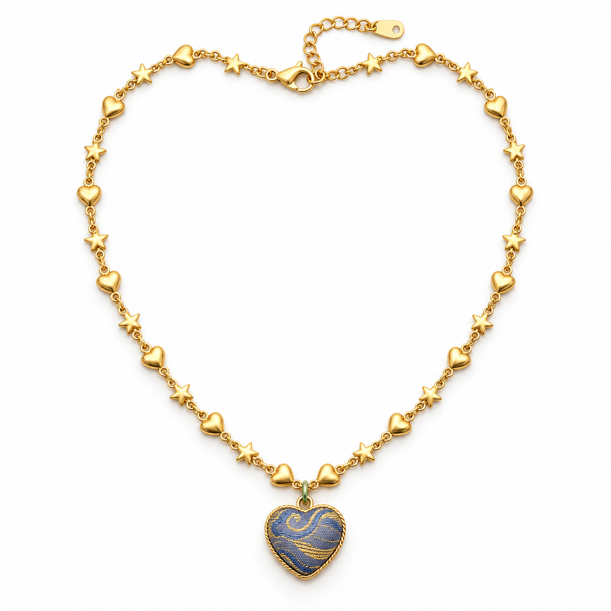 Song Brocade Heart Necklace, handcrafted by Sunxi Craft