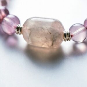Bolivian Amethyst & Madagascar Rose Quartz Harmony Bracelet - Full View