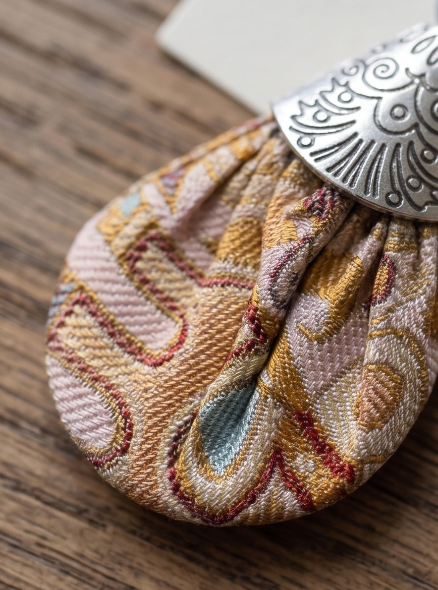 Song Brocade & Shoushan Stone Earrings, handcrafted jewelry detail 1