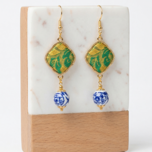 Chinoiserie Palm Drop Earrings