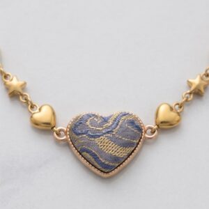 Imperial Song Brocade Heart Necklace | 14k Gold Plated Titanium | Handcrafted Five Elements Necklace | Sunxi Craft